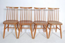 SET OF FOUR RETRO VINTAGE BEECH AND ELM DINING CHAIRS