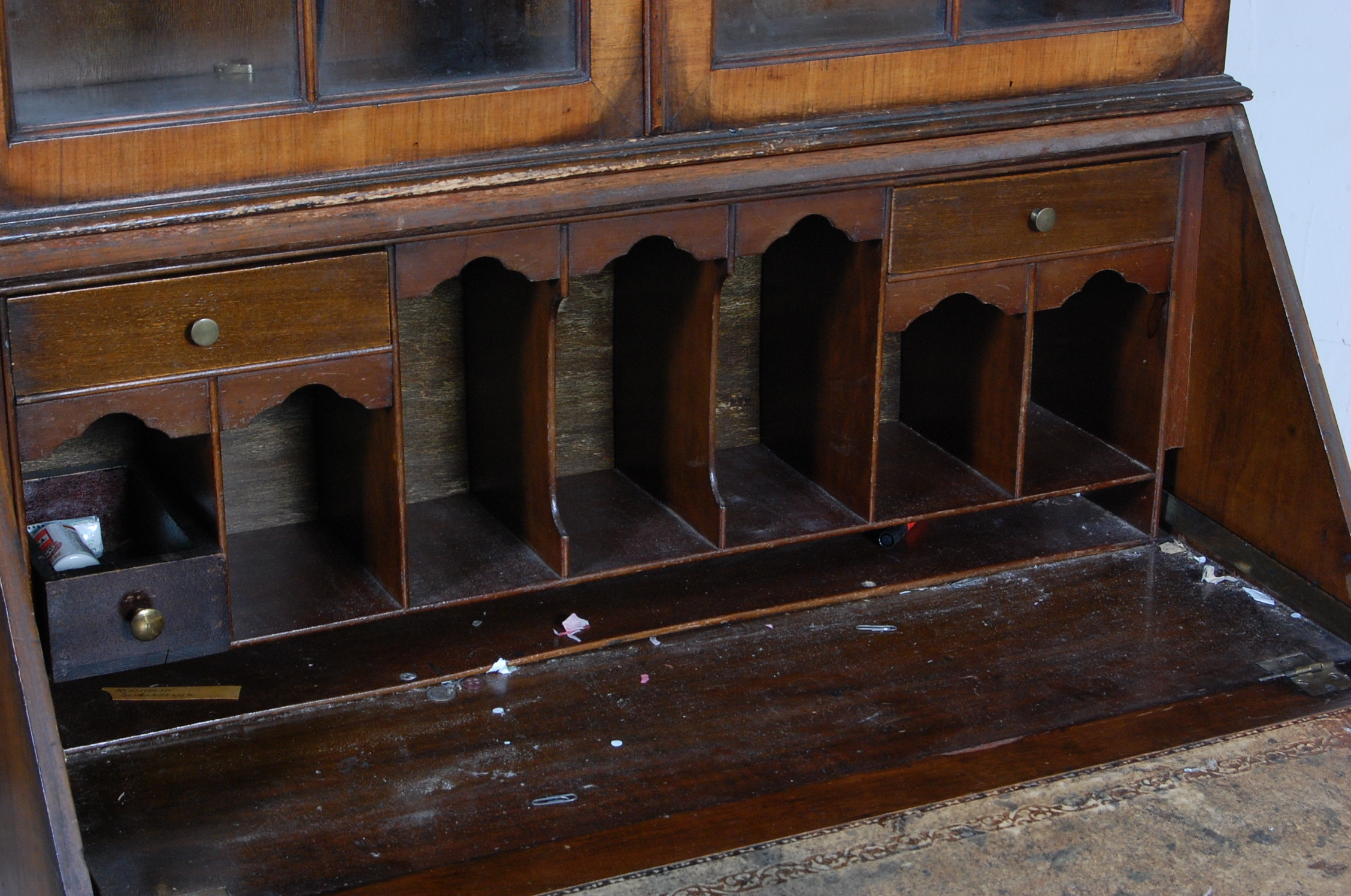 1930’S WALNUT BUREAU BOOKCASE - Image 6 of 7