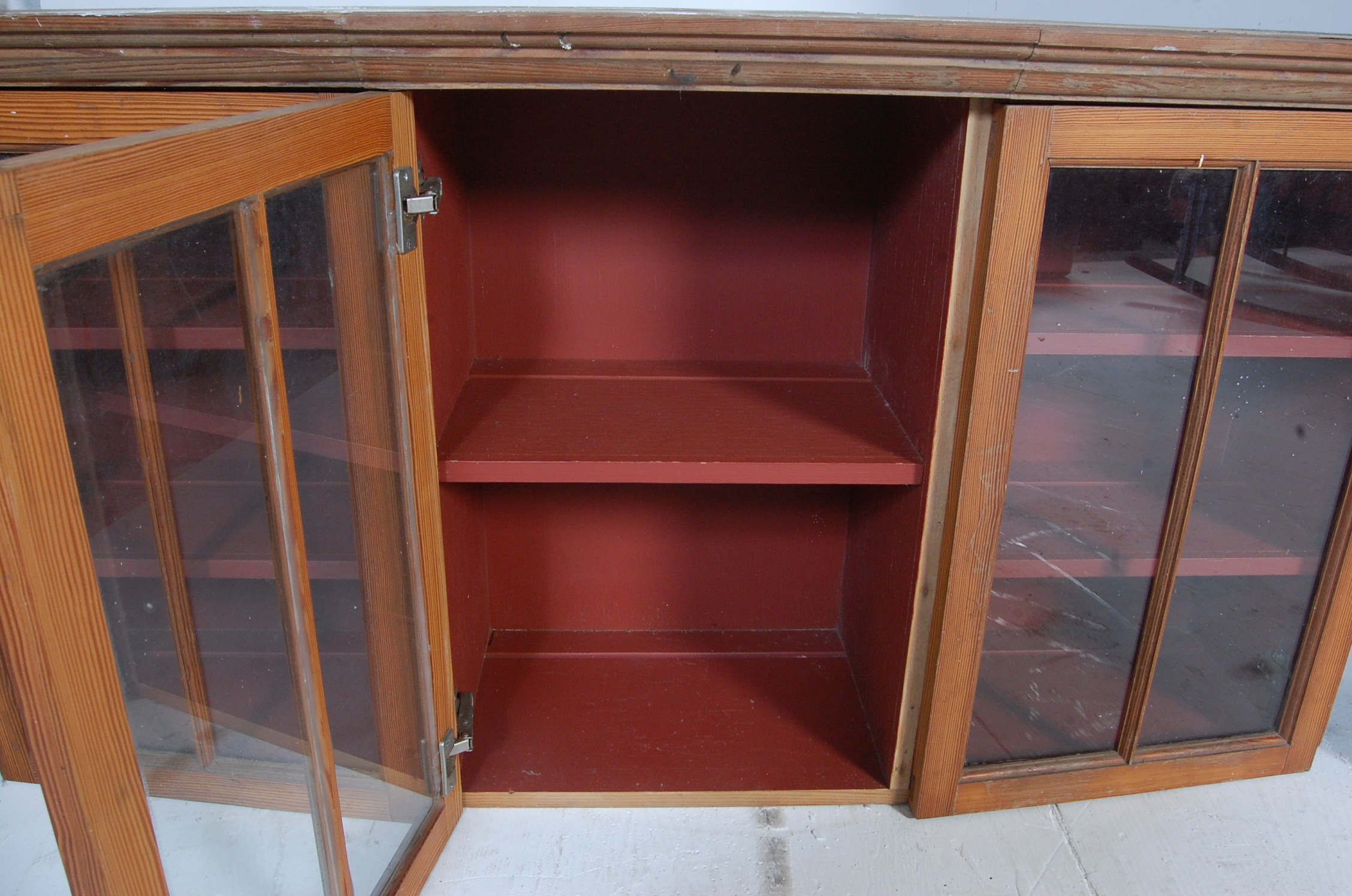 TWO PINE WALL MOUNTING DISPLAY CABINETS - Image 4 of 9