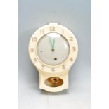 VINTAGE 20TH CENTURY CREAM BAKELITE WALL MOUNTED CLOCK