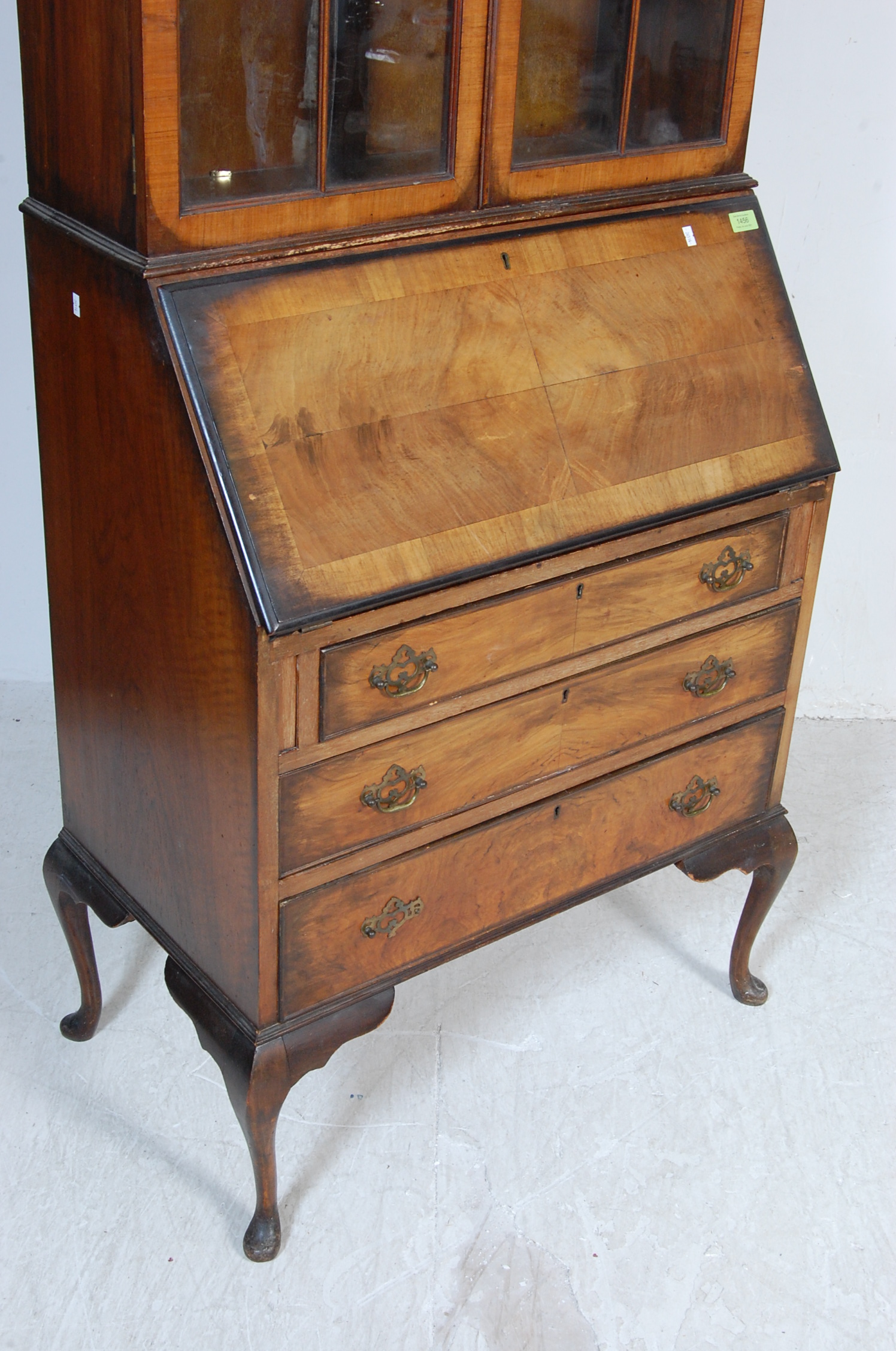 1930’S WALNUT BUREAU BOOKCASE - Image 3 of 7