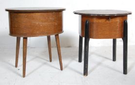 TWO VINTAGE 1940’S OAK VENEER SEWING BOXES