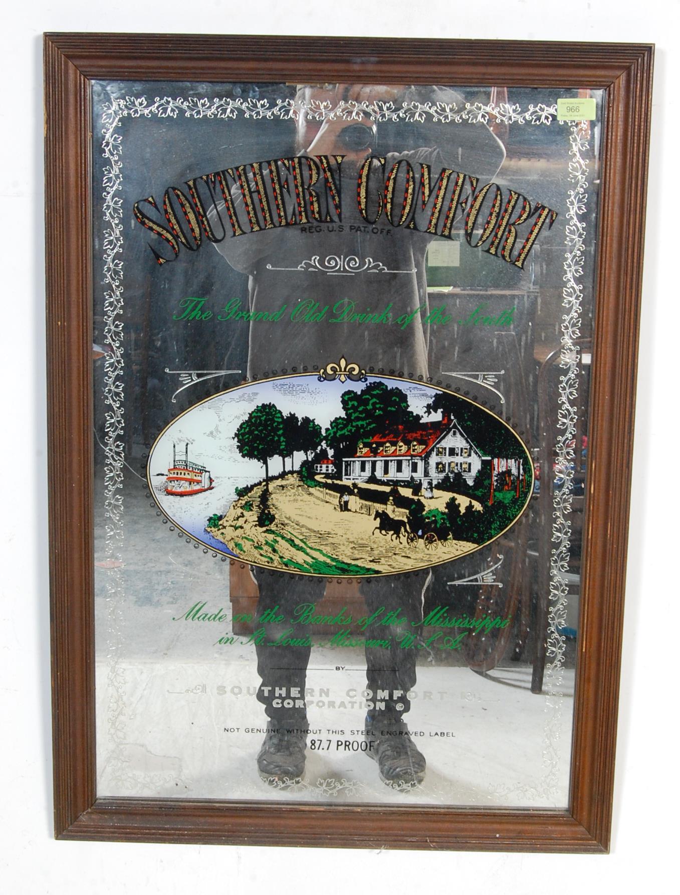 LARGE 20TH CENTURY SOUTHERN COMFORT ADVERTISING MIRROR