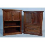 TWO WOODEN HI-FI ENTERTAINMENT CABINETS