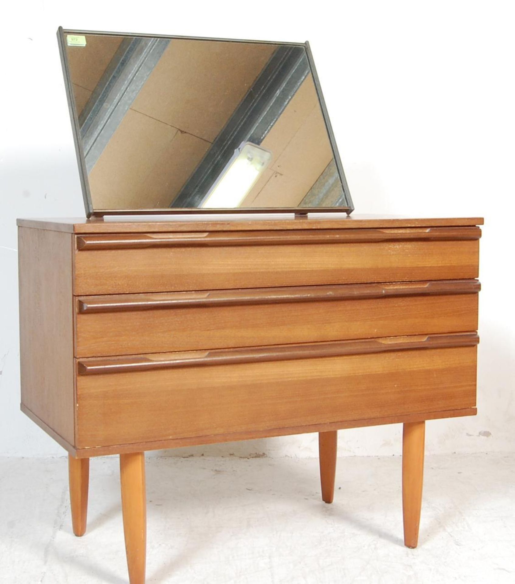 VINTAGE 20TH CENTURY TEAK WOOD DRESSING TABLE CHEST BY AVALON