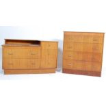 RETRO VINTAGE 20TH CENTURY TEAK WOOD BEDROOM SUITE