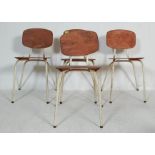 SET OF FOUR RETRO VINTAGE 20TH CENTURY STACKING CHAIRS