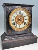 ANTIQUE METAL MANTEL CLOCK