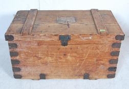 19TH CENTURY VICTORIAN PINK SHIPPING TRUNK / BOX