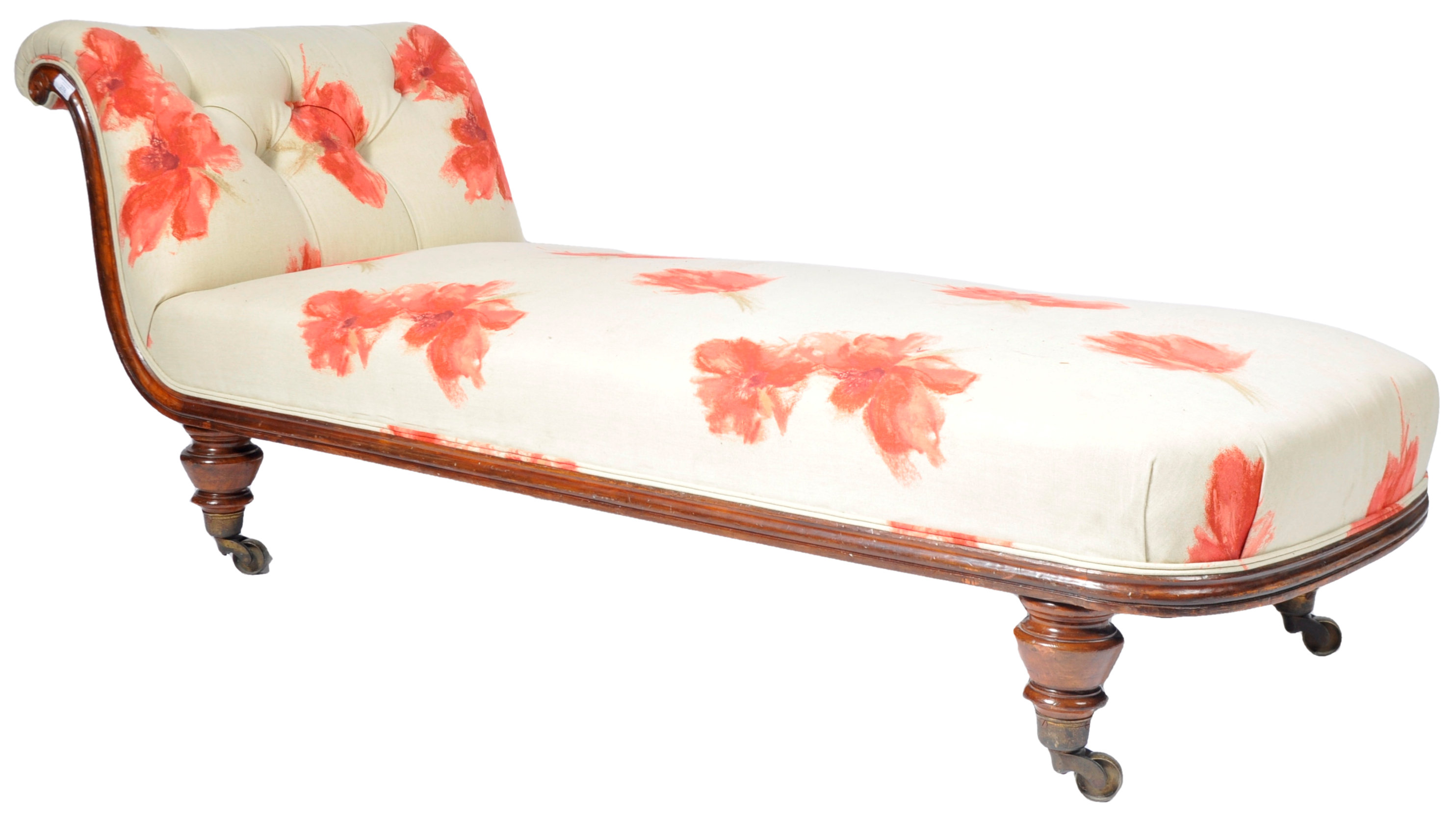19TH CENTURY VICTORIAN MAHOGANY CHAISE LOUNGE DAYBED