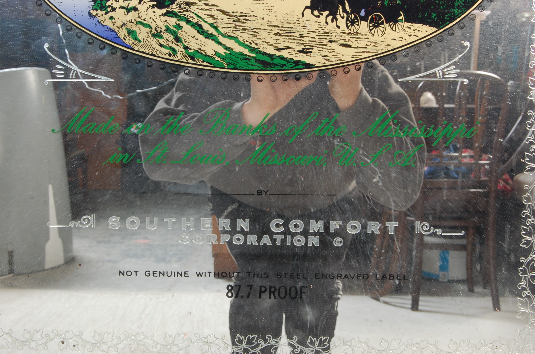 LARGE 20TH CENTURY SOUTHERN COMFORT ADVERTISING MIRROR - Image 6 of 8