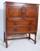 ANTIQUE STYLE OAK BUREAU ON STAND