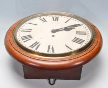 19TH CENTURY VICTORIAN MAHOGANY STATION CLOCK WITH FUSEE MOVEMENT