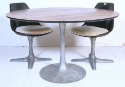 1960'S SCANDINAVIAN TULIP TABLE AND TWO CHAIRS