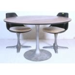 1960'S SCANDINAVIAN TULIP TABLE AND TWO CHAIRS