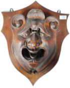 ANTIQUE 19TH CENTURY CARVED GROTESQUE FACE MASK