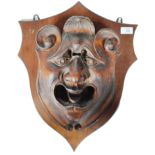 ANTIQUE 19TH CENTURY CARVED GROTESQUE FACE MASK