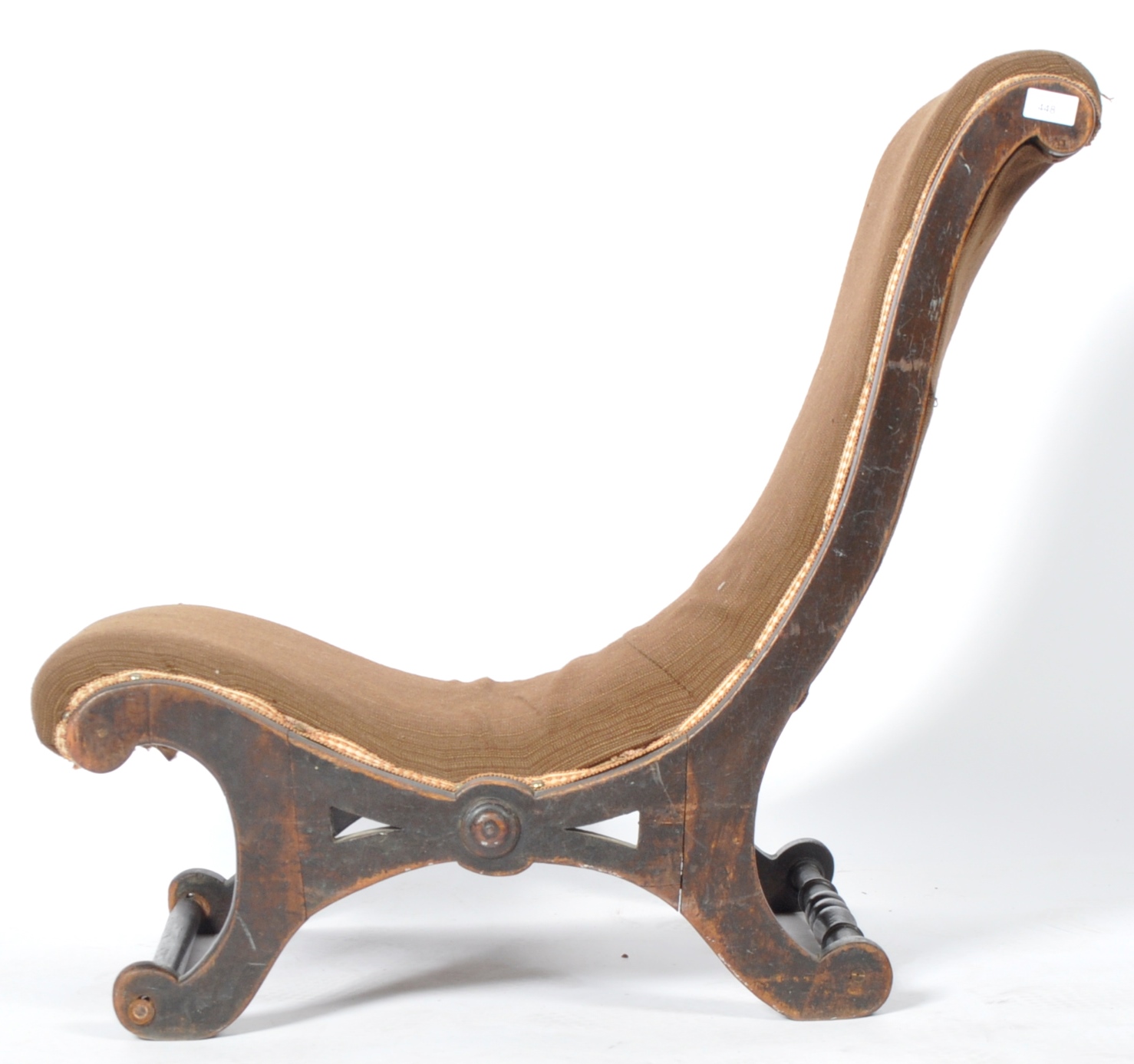 19TH CENTURY REGENCY REVIVAL EBONISED SLIPPER CHAIR - Image 6 of 6