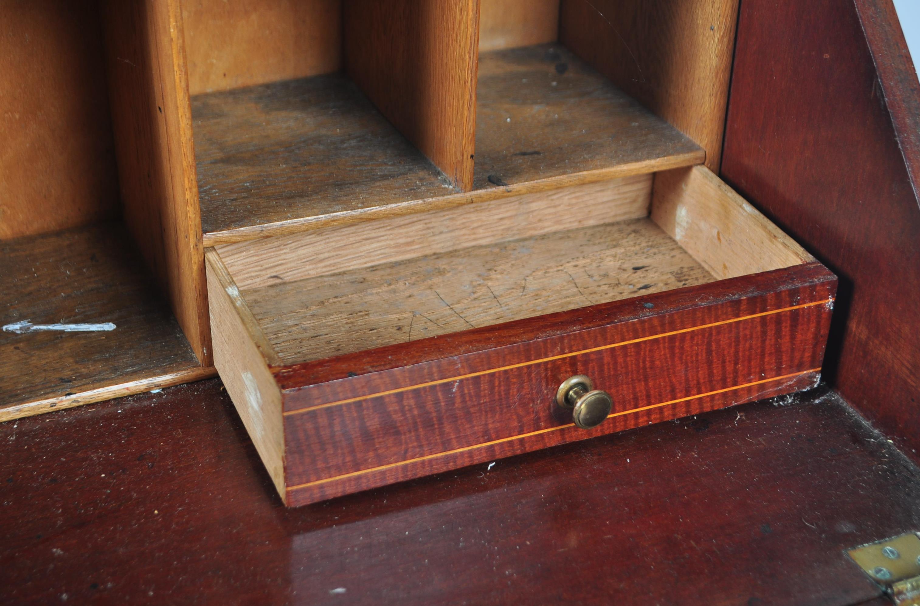 EDWARDIAN ASTRAGAL GLAZED BUREAU WRITING DESK BOOKCASE - Image 8 of 12