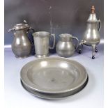 COLLECTION OF ANTIQUE PEWTER ITEMS