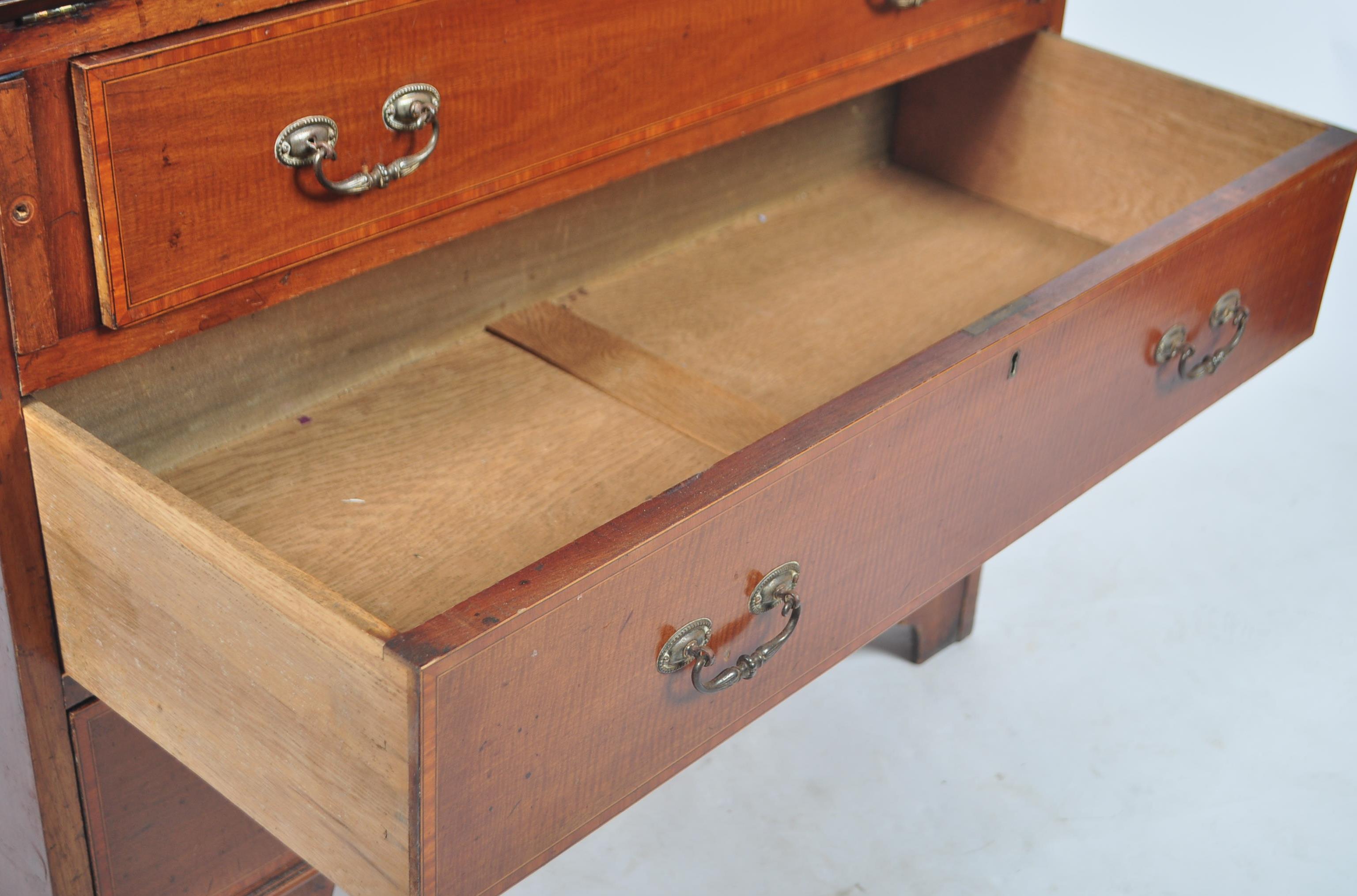 EDWARDIAN ASTRAGAL GLAZED BUREAU WRITING DESK BOOKCASE - Image 10 of 12