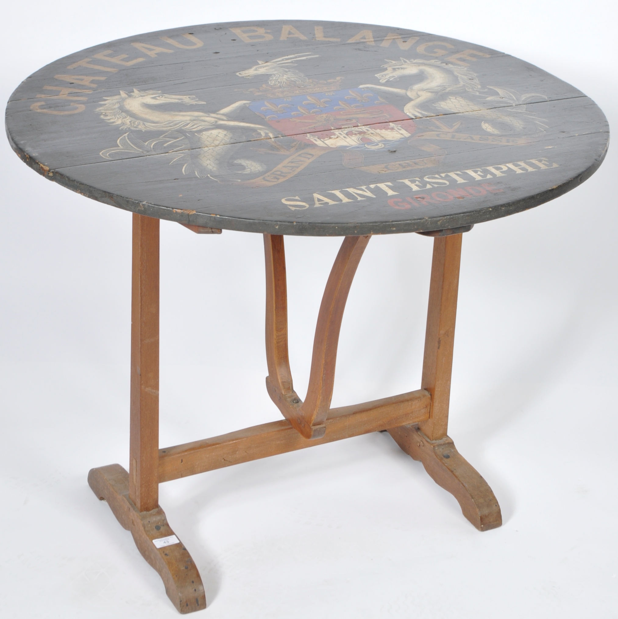 ANTIQUE 19TH CENTURY FRENCH PAINTED VENDANGE TABLE TABLE DE VIGNERON - Image 3 of 7