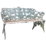 19TH CENTURY CAST IRON COALBROOKDALE MANNER FERN & BLACKBERRY GARDEN BENCH