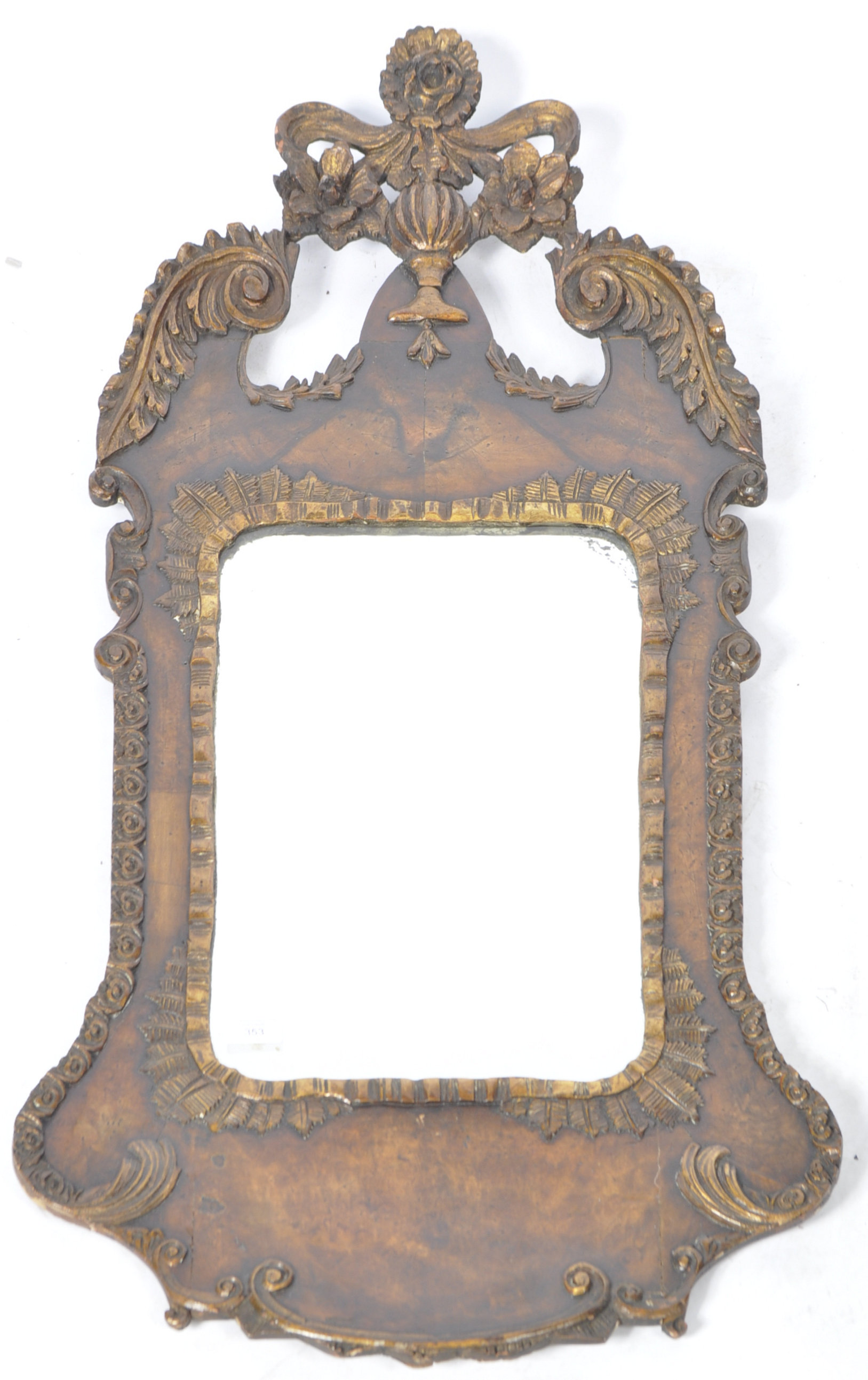 BELIEVED 18TH CENTURY QUEEN ANNE WALNUT PIER MIRROR