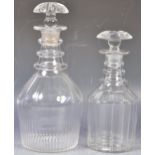 TWO EARLY 19TH CENTURY GEORGIAN GLASS DECANTERS