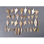 COLLECTION OF NEOLITHIC ALGERIAN FLINT ARROWHEADS