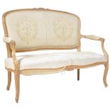 FRENCH WALNUT CARVED SALON SOFA SETTEE