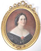 ANTIQUE 19TH CENTURY PASTEL PORTRAIT DEPICTING KATHERINE BLICKE ARCHER