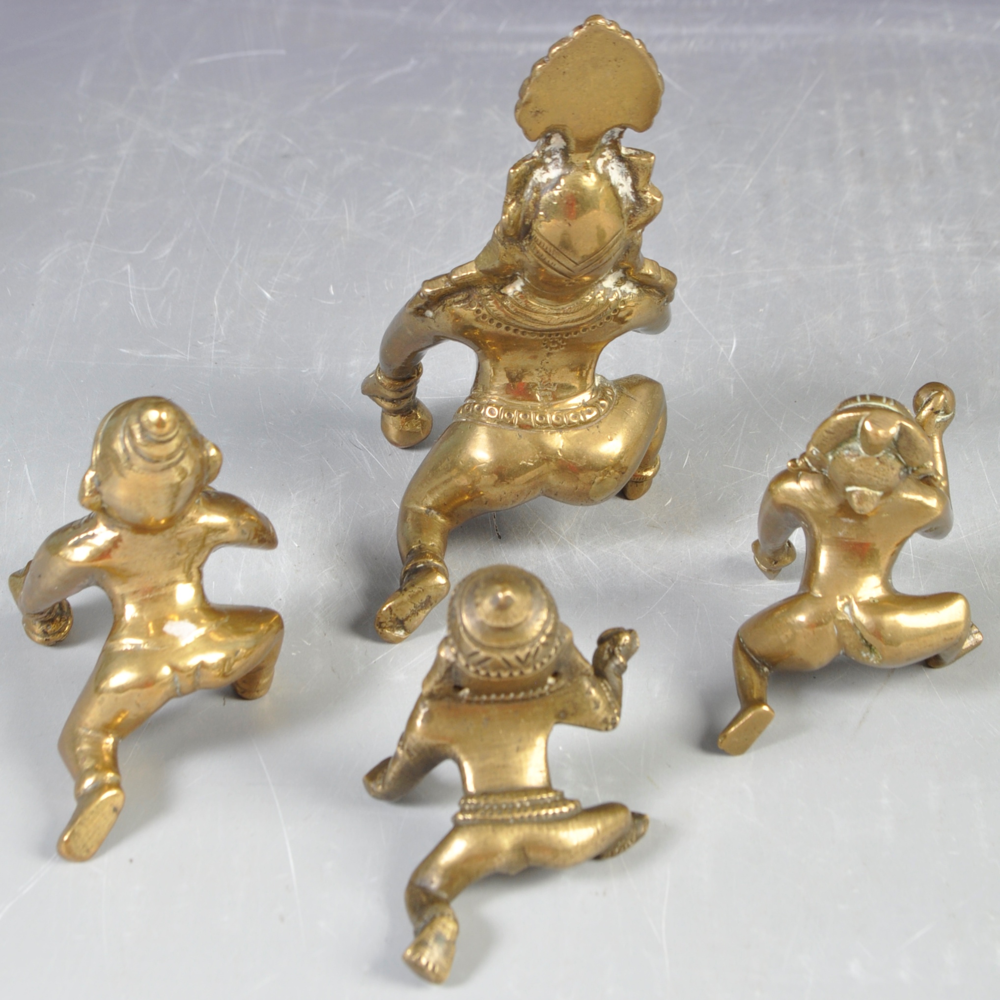 COLLECTION OF ANTIQUE FIGURES OF BOY KRISHNA AND BUTTER BALL - Image 4 of 5