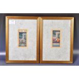 PAIR OF ANTIQUE PERSIAN PAINTINGS DEPICTING COURTING COUPLES