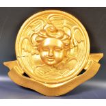 19TH CENTURY FRENCH CARVED GILT CHERUB HANGING PLAQUE