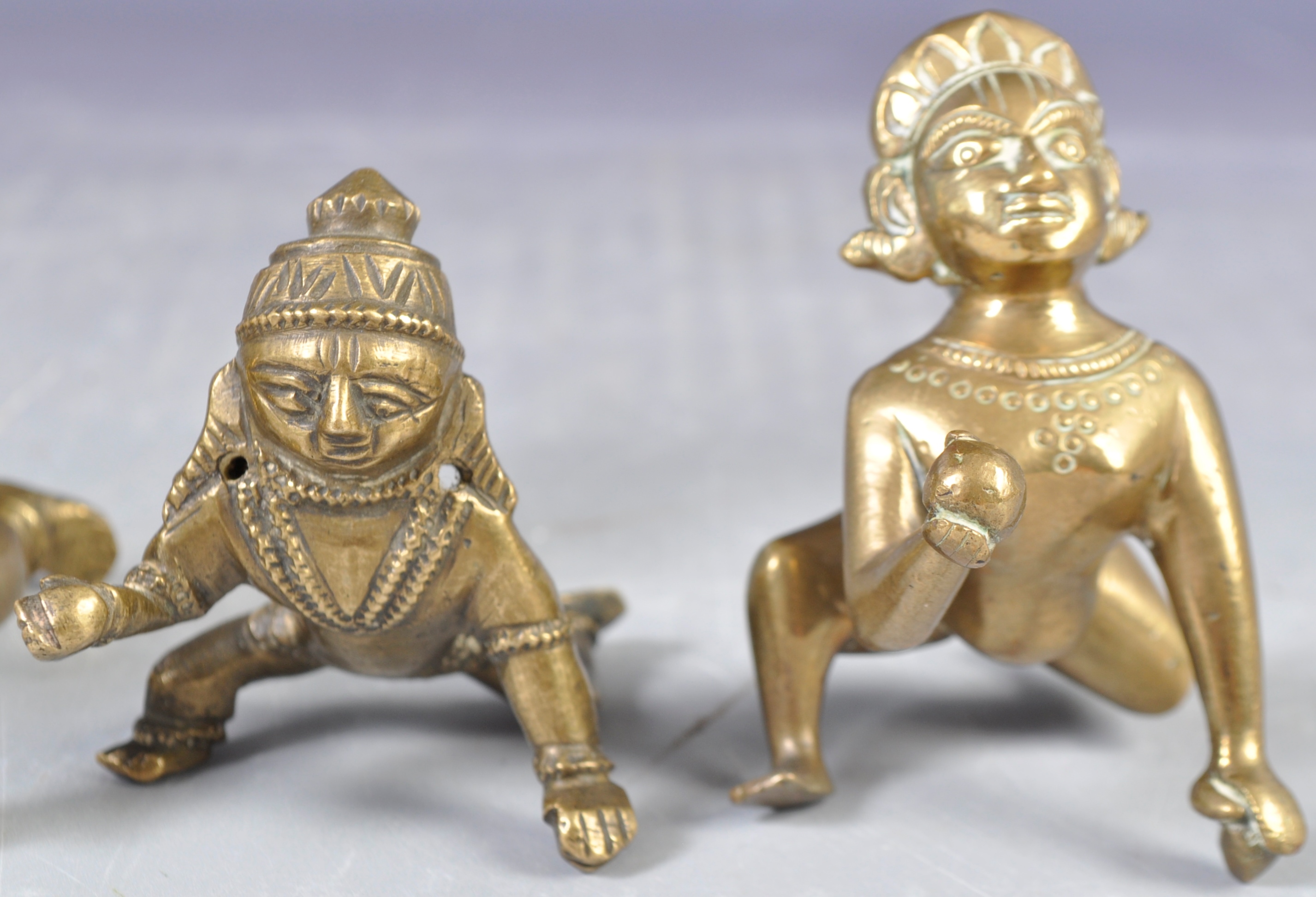 COLLECTION OF ANTIQUE FIGURES OF BOY KRISHNA AND BUTTER BALL - Image 2 of 5