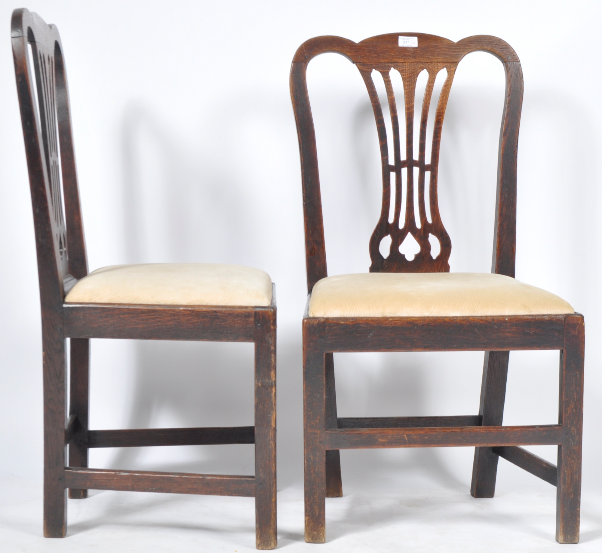 PAIR OF 18TH CENTURY CHIPPENDALE INFLUENCE ELM & OAK CHAIRS - Image 5 of 6