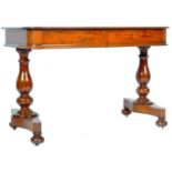 19TH CENTURY VICTORIAN MAHOGANY DOUBLE DRAWER SIDE TABLE