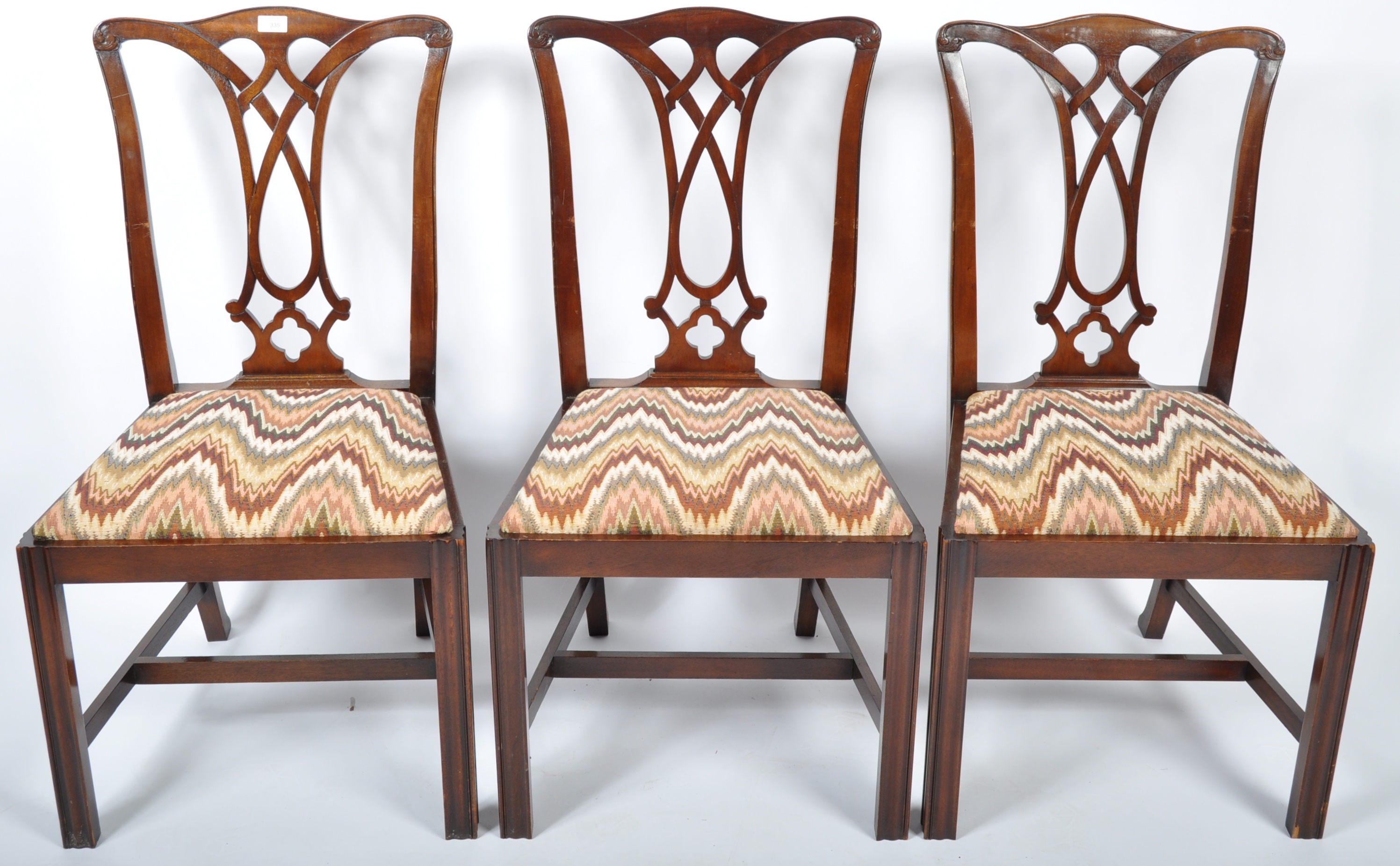 SET OF SIX 20TH CENTURY CHIPPENDALE REVIVAL CHAIRS - Image 5 of 8