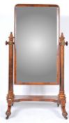 19TH CENTURY VICTORIAN MAHOGANY CHEVAL DRESSING MIRROR