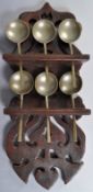 ANTIQUE 19TH CENTURY DUTCH CARVED WOOD SPOON RACK