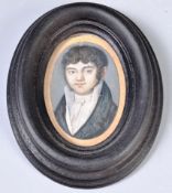 EARLY 19TH CENTURY GEORGIAN PAINTING PORTRAIT ON IVORY