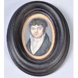 EARLY 19TH CENTURY GEORGIAN PAINTING PORTRAIT ON IVORY