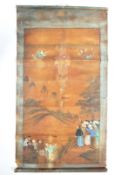 18TH/19TH ANTIQUE CHINESE PAINTED SILK SCROLL