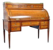 ANTIQUE 19TH CENTURY FRENCH EMPIRE MAHOGANY ROLL TOP DESK