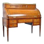 ANTIQUE 19TH CENTURY FRENCH EMPIRE MAHOGANY ROLL TOP DESK