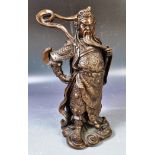 20TH CENTURY CHINESE BRONZE OF GUAN YIN THE WARRIOR GOD