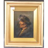 19TH CENTURY OIL ON BOARD PORTRAIT PAINTING OF AN ELDERLY GENTLEMAN