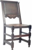 17TH CENTURY ENGLISH OAK DINING / HALL SIDE CHAIR