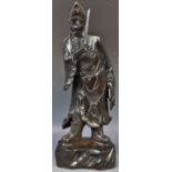 19TH CENTURY JAPANESE BRONZE FIGURE OF A KABUKI THEATRE ACTOR